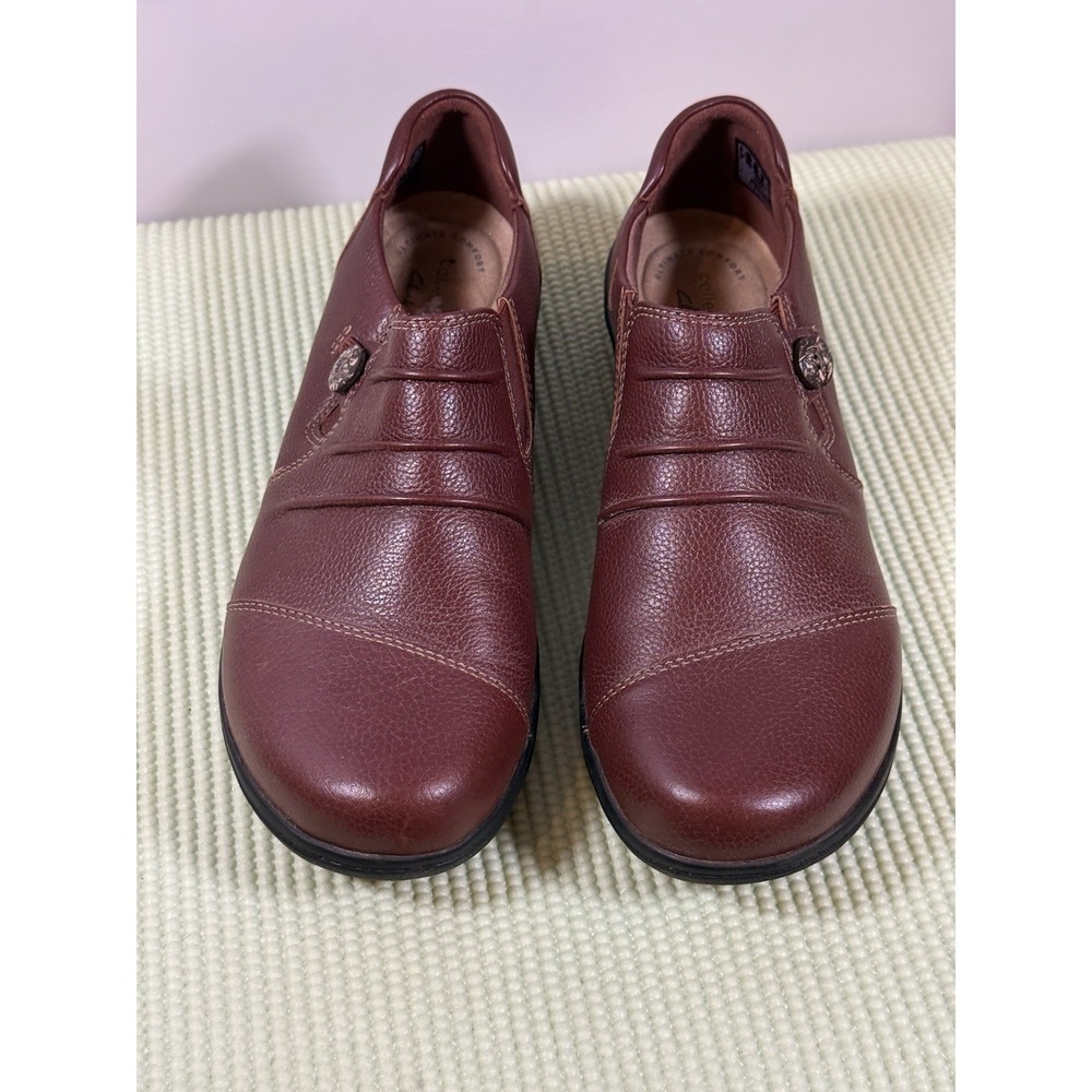 Clark's‎ Brown Leather 9M Collections Comfort Shoes Slip On Casual
